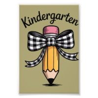 Coquette Pencil Bow Kindergarten Teacher School