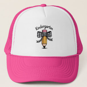 Coquette Pencil Bow Kindergarten Teacher School Trucker Hat
