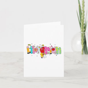 Coquette Pencil Bow Librarian Back To School Bookw Card