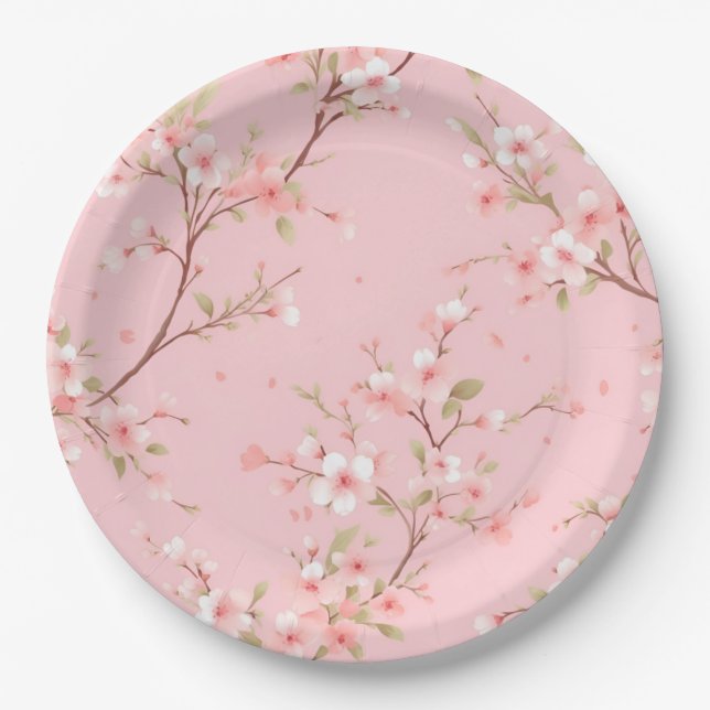 Coquette Pink Birthday Paper Plate (Front)