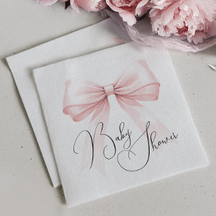 Coquette Pink Bow Baby Shower Napkin