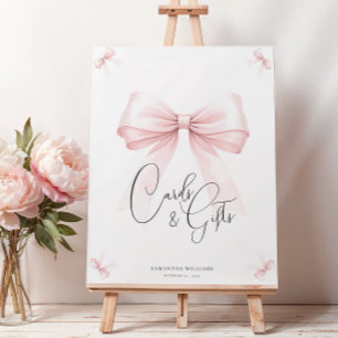 Coquette Pink Bow Baby Shower Sign