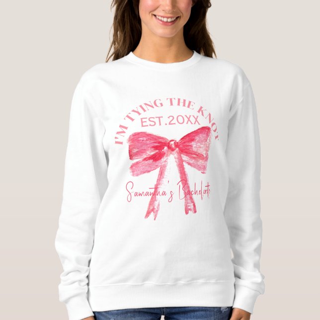 Coquette Pink Bow Bachelorette Party  Sweatshirt (Front)