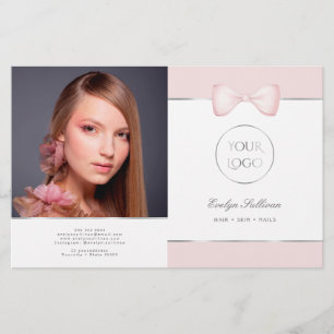 Coquette Pink Bow Bifold Brochure