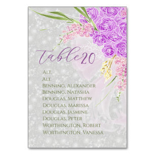Coquette Pink bow Bouquet Table Assignment Number