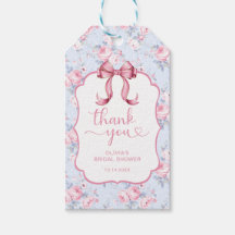 Coquette Pink Bow Bridal Shower Thank You