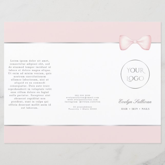 Coquette pink bow brochure (Front)
