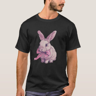 Coquette Pink Bow Bunny Rabbit Aesthetic Balletcor T-Shirt