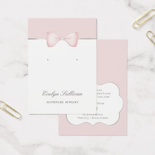 Coquette pink bow earring display card
