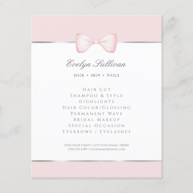 Coquette pink bow flyer (Front)