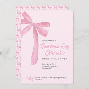 Coquette Pink Bow Galentine’s Day Chic custom Invitation