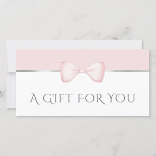 Coquette pink bow gift certificate
