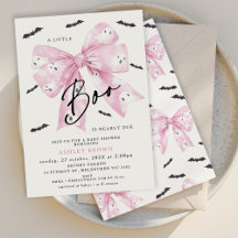Coquette Pink Bow Little Boo Baby Shower