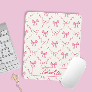 Coquette Pink Bow Mouse Mat