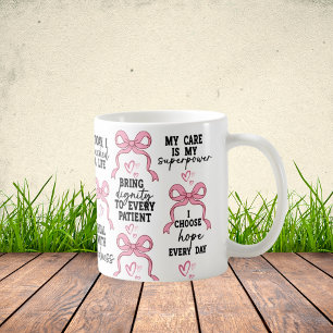 Coquette Pink Bow Nurse Gift, RN Graduation Coffee Mug