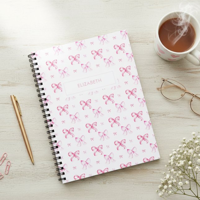 Coquette Pink Bow Preppy Girly Aesthetic Notebook (Creator Uploaded)