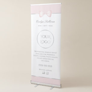 Coquette pink bow retractable banner