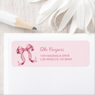 Coquette Pink Bow Return Address
