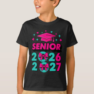 Coquette Pink Bow Senior 2026 2027 Graduation _2 T-Shirt