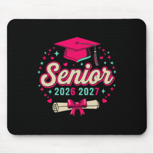 Coquette Pink Bow Senior 2026 2027 Graduation Mouse Mat