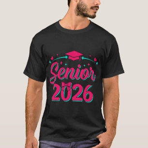 Coquette Pink Bow Senior 2026 Cl Of Graduation T-Shirt