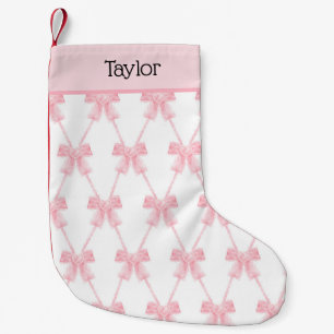 Coquette Pink Bow Small Christmas Stocking