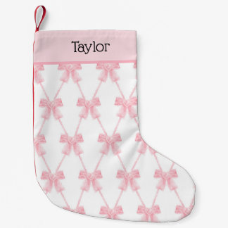 Coquette Pink Bow  Small Christmas Stocking