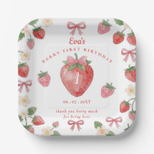 Coquette Pink Bow Strawberry Berry First Birthday