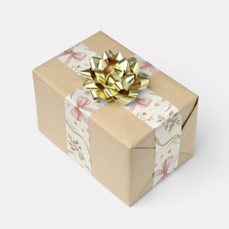 Coquette Pink Bow & Vintage Botanical Ribbon Satin Ribbon