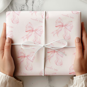 Coquette Pink Bow Wrapping Paper