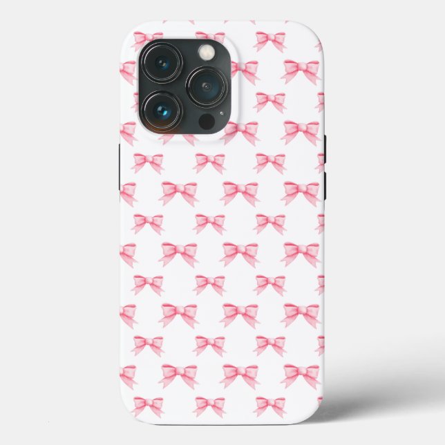 Coquette Pink Bows Ribbons Seamless Pattern  Case-Mate iPhone Case (Back)