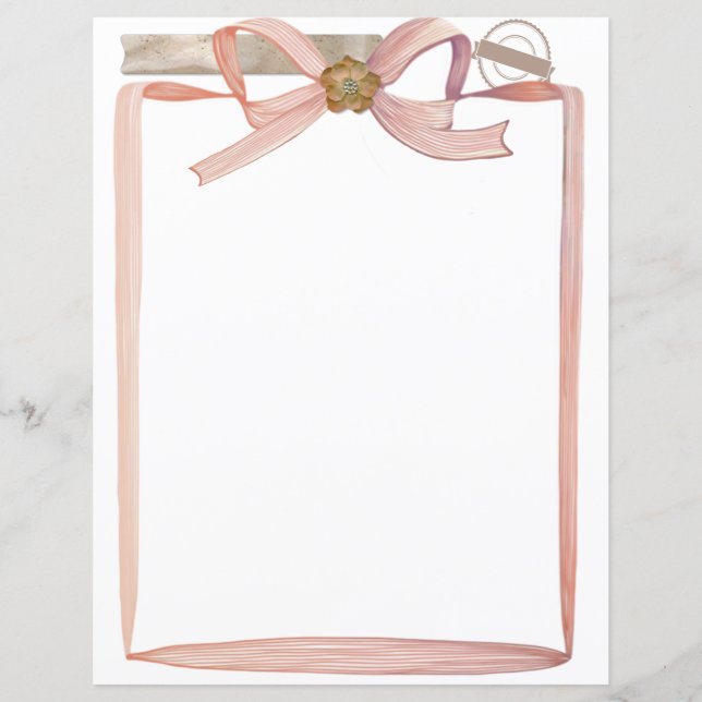 Coquette Pink Bows Scrapbooking and Journalling (Front)