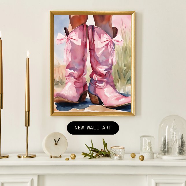 Coquette Pink Cowgirl boots Photo Print (Creator Uploaded)
