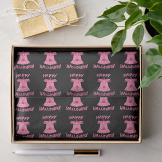 Coquette Pink Ghost Happy Halloween Digital Art Tissue Paper