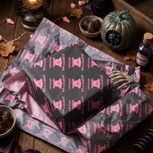Coquette Pink Ghost Happy Halloween Digital Art Tissue Paper