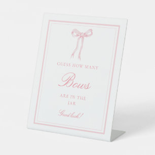 Coquette Pink Guess How Many Bows Game Sign