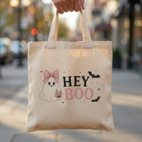 Coquette Pink Hey Boo Ghost Halloween