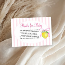 Coquette Pink Lemon Baby Shower Books for Baby