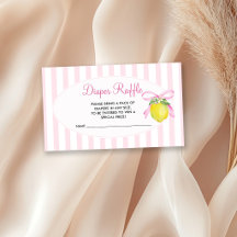 Coquette Pink Lemon Baby Shower Diaper Raffle