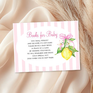 Coquette Pink Lemons Baby Shower Books for Baby Enclosure Card