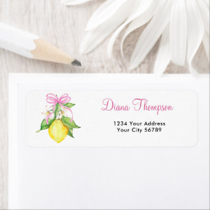 Coquette Pink Lemons Return Address Label