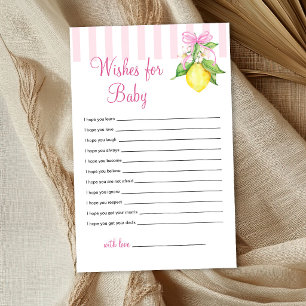 Coquette Pink Lemons Wishes for Baby game