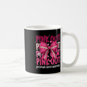 Coquette Pink Out Football Breast Cancer Awareness Coffee Mug
