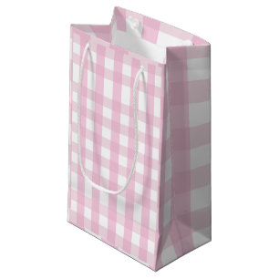 Coquette Pink Plaid Small Gift Bag