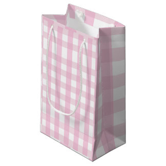 Coquette Pink Plaid Small Gift Bag