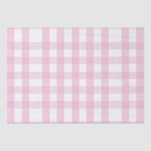 Coquette Pink Plaid Tissue Paper (Front)