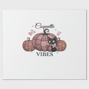 Coquette Pink Pumpkin Cat Oversized T-Shirt Wrapping Paper