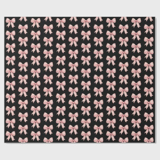 Coquette Pink Ribbon Bow Pattern Wrapping Paper