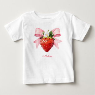 Coquette Pink Strawberry Baby T-Shirt