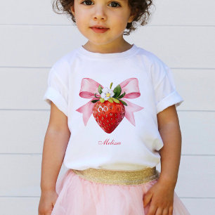 Coquette Pink Strawberry Baby T-Shirt
